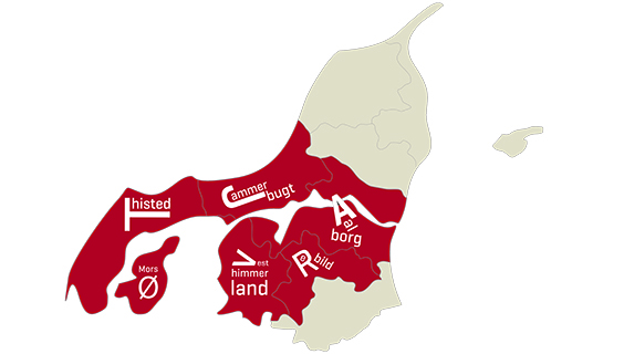 Kort over FOA Nordjylland